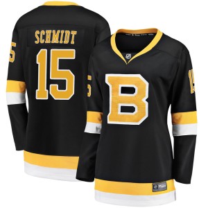 Milt Schmidt Women's Fanatics Branded Boston Bruins Premier Black Breakaway Alternate Jersey