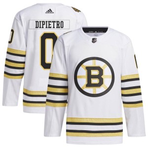 Michael DiPietro Men's Adidas Boston Bruins Authentic White 100th Anniversary Primegreen Jersey