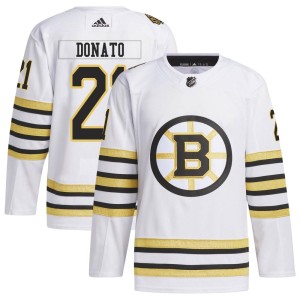 Ted Donato Men's Adidas Boston Bruins Authentic White 100th Anniversary Primegreen Jersey