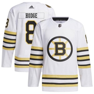 Ken Hodge Men's Adidas Boston Bruins Authentic White 100th Anniversary Primegreen Jersey
