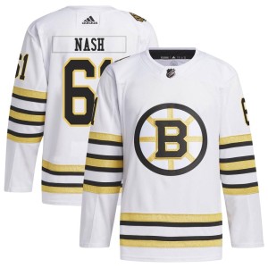 Rick Nash Men's Adidas Boston Bruins Authentic White 100th Anniversary Primegreen Jersey