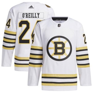 Terry O'Reilly Men's Adidas Boston Bruins Authentic White 100th Anniversary Primegreen Jersey