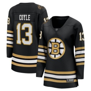 Charlie Coyle Women's Fanatics Branded Boston Bruins Premier Black Breakaway 100th Anniversary Jersey