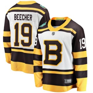 Johnny Beecher Youth Fanatics Branded Boston Bruins Breakaway White 2019 Winter Classic Jersey