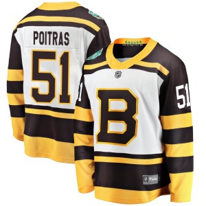 Matthew Poitras Youth Fanatics Branded Boston Bruins Breakaway White 2019 Winter Classic Jersey