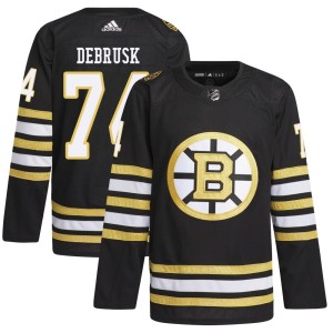 Jake DeBrusk Youth Adidas Boston Bruins Authentic Black 100th Anniversary Primegreen Jersey