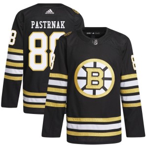 David Pastrnak Youth Adidas Boston Bruins Authentic Black 100th Anniversary Primegreen Jersey