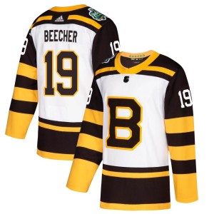 Johnny Beecher Men's Adidas Boston Bruins Authentic White 2019 Winter Classic Jersey
