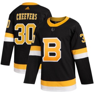 Gerry Cheevers Youth Adidas Boston Bruins Authentic Black Alternate Jersey