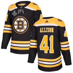 Jason Allison Men's Adidas Boston Bruins Authentic Black Home 2019 Stanley Cup Final Bound Jersey
