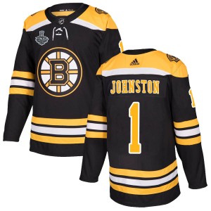Eddie Johnston Men's Adidas Boston Bruins Authentic Black Home 2019 Stanley Cup Final Bound Jersey