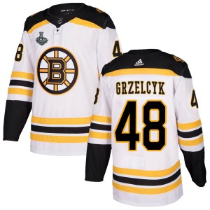 Matt Grzelcyk Men's Adidas Boston Bruins Authentic White Away 2019 Stanley Cup Final Bound Jersey