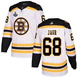 Jaromir Jagr Men's Adidas Boston Bruins Authentic White Away 2019 Stanley Cup Final Bound Jersey