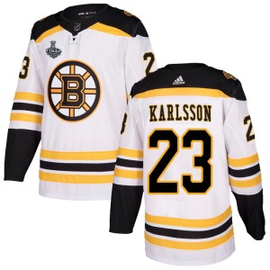 Jakob Forsbacka Karlsson Men's Adidas Boston Bruins Authentic White Away 2019 Stanley Cup Final Bound Jersey