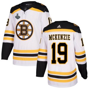 Johnny Mckenzie Men's Adidas Boston Bruins Authentic White Away 2019 Stanley Cup Final Bound Jersey