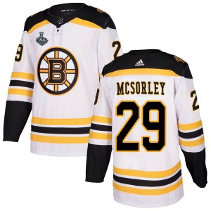 Marty Mcsorley Men's Adidas Boston Bruins Authentic White Away 2019 Stanley Cup Final Bound Jersey
