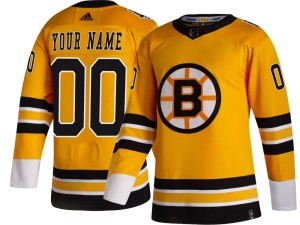 Custom Men's Adidas Boston Bruins Breakaway Gold Custom 2020/21 Special Edition Jersey
