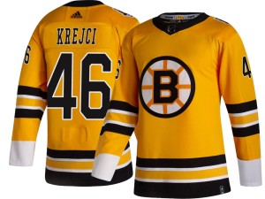 David Krejci Men's Adidas Boston Bruins Breakaway Gold 2020/21 Special Edition Jersey