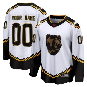 Custom Men's Fanatics Branded Boston Bruins Breakaway White Custom Special Edition 2.0 Jersey