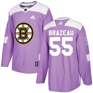 Justin Brazeau Youth Adidas Boston Bruins Authentic Purple Fights Cancer Practice Jersey