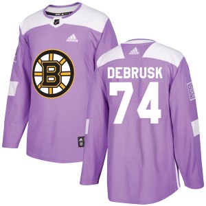Jake DeBrusk Youth Adidas Boston Bruins Authentic Purple Fights Cancer Practice Jersey