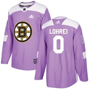 Mason Lohrei Youth Adidas Boston Bruins Authentic Purple Fights Cancer Practice Jersey