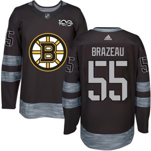 Justin Brazeau Men's Boston Bruins Authentic Black 1917-2017 100th Anniversary Jersey