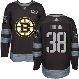 Patrick Brown Men's Boston Bruins Authentic Black 1917-2017 100th Anniversary Jersey