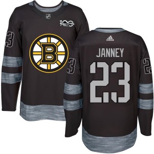 Craig Janney Men's Boston Bruins Authentic Black 1917-2017 100th Anniversary Jersey