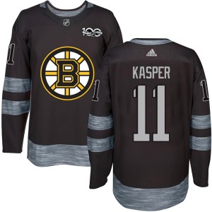 Steve Kasper Men's Boston Bruins Authentic Black 1917-2017 100th Anniversary Jersey
