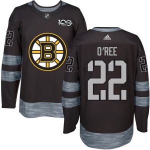 Willie O'ree Men's Boston Bruins Authentic Black 1917-2017 100th Anniversary Jersey