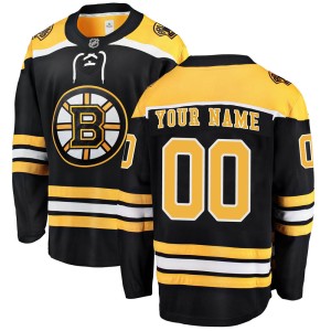 Custom Men's Fanatics Branded Boston Bruins Breakaway Black Custom Home Jersey