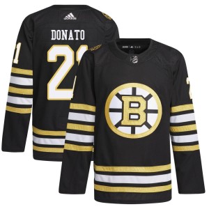 Ted Donato Men's Adidas Boston Bruins Authentic Black 100th Anniversary Primegreen Jersey