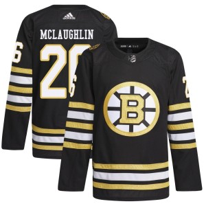 Marc McLaughlin Men's Adidas Boston Bruins Authentic Black 100th Anniversary Primegreen Jersey