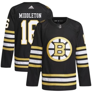 Rick Middleton Men's Adidas Boston Bruins Authentic Black 100th Anniversary Primegreen Jersey