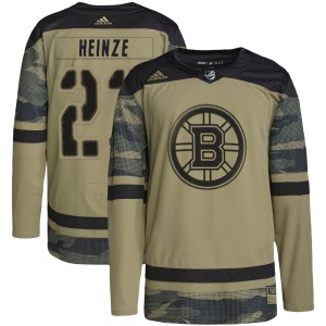 Steve Heinze Men's Adidas Boston Bruins Authentic Camo Military Appreciation Practice Jersey