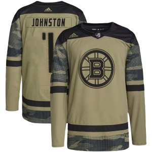Eddie Johnston Men's Adidas Boston Bruins Authentic Camo Military Appreciation Practice Jersey
