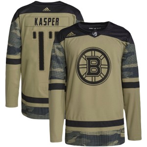 Steve Kasper Men's Adidas Boston Bruins Authentic Camo Military Appreciation Practice Jersey