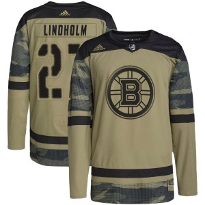 Hampus Lindholm Men's Adidas Boston Bruins Authentic Camo Military Appreciation Practice Jersey