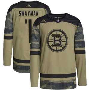 Jeremy Swayman Men's Adidas Boston Bruins Authentic Camo Military Appreciation Practice Jersey