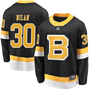 Chris Nilan Men's Fanatics Branded Boston Bruins Premier Black Breakaway Alternate Jersey