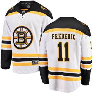 Trent Frederic Youth Fanatics Branded Boston Bruins Breakaway White Away Jersey