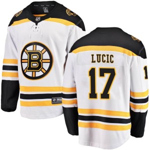 Milan Lucic Youth Fanatics Branded Boston Bruins Breakaway White Away Jersey