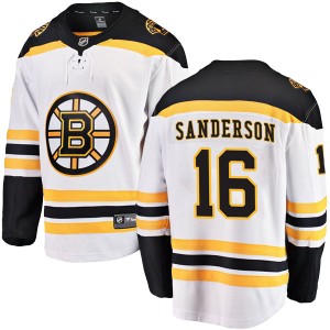 Derek Sanderson Youth Fanatics Branded Boston Bruins Breakaway White Away Jersey