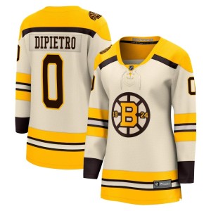 Michael DiPietro Women's Fanatics Branded Boston Bruins Premier Cream Breakaway 100th Anniversary Jersey