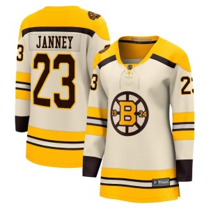 Craig Janney Women's Fanatics Branded Boston Bruins Premier Cream Breakaway 100th Anniversary Jersey