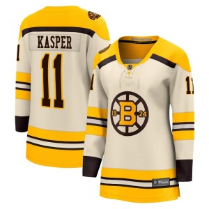 Steve Kasper Women's Fanatics Branded Boston Bruins Premier Cream Breakaway 100th Anniversary Jersey