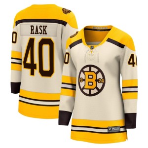 Tuukka Rask Women's Fanatics Branded Boston Bruins Premier Cream Breakaway 100th Anniversary Jersey