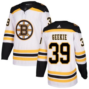 Morgan Geekie Youth Adidas Boston Bruins Authentic White Away Jersey