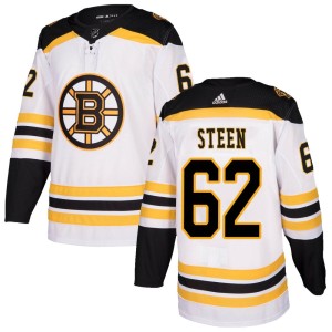 Oskar Steen Youth Adidas Boston Bruins Authentic White Away Jersey